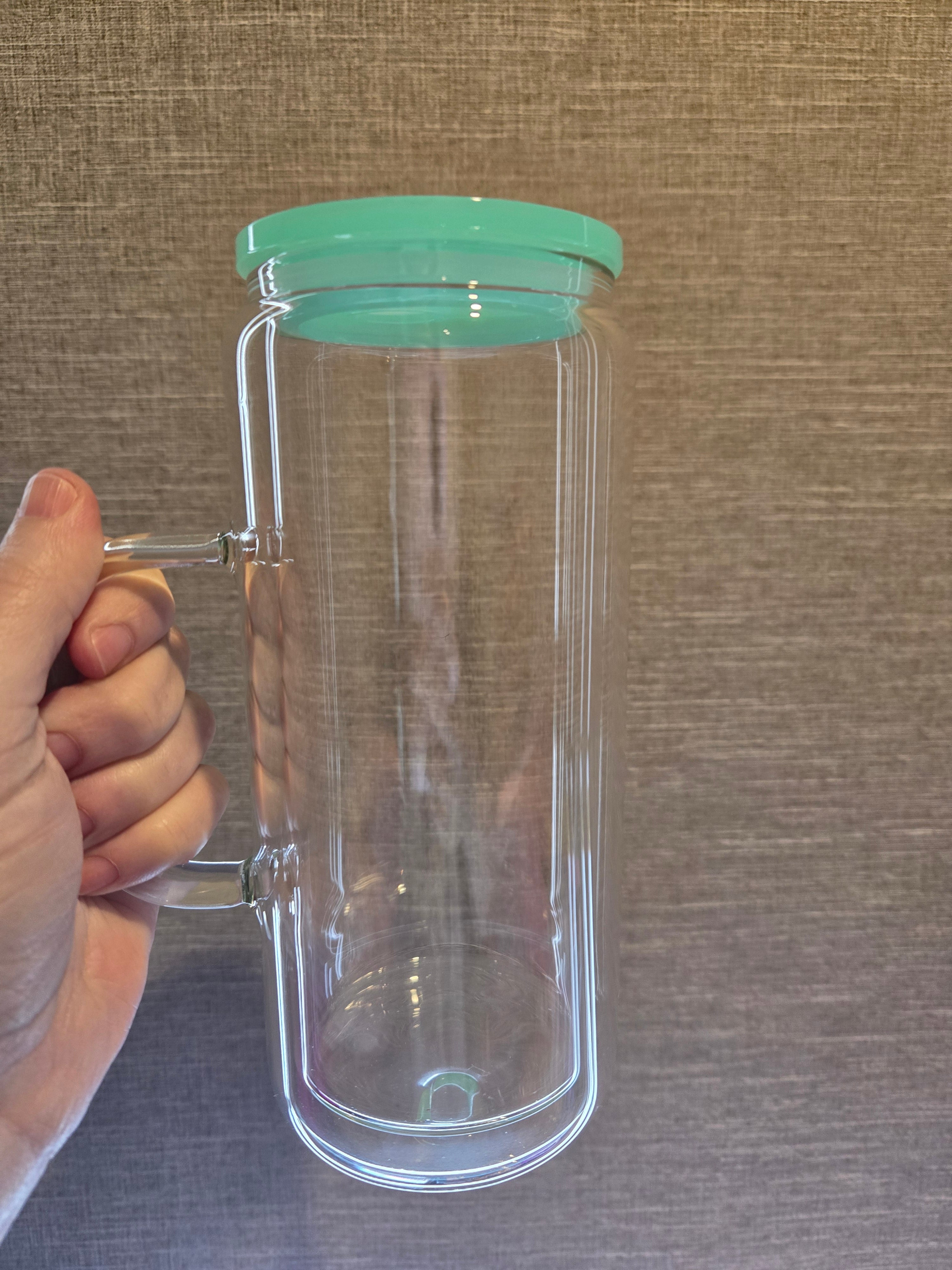 16oz Tall Glass Snowglobe with Handle