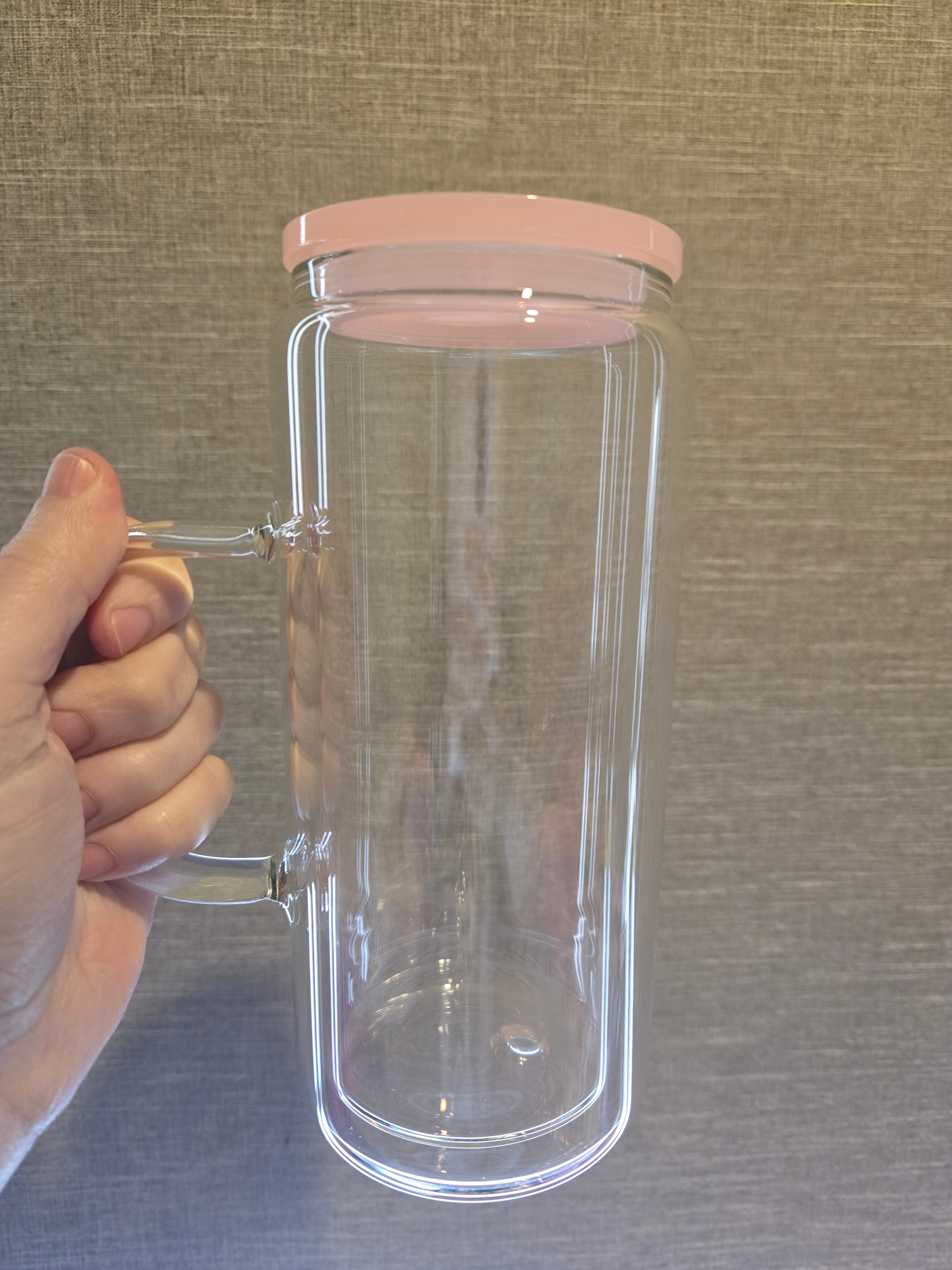 16oz Tall Glass Snowglobe with Handle