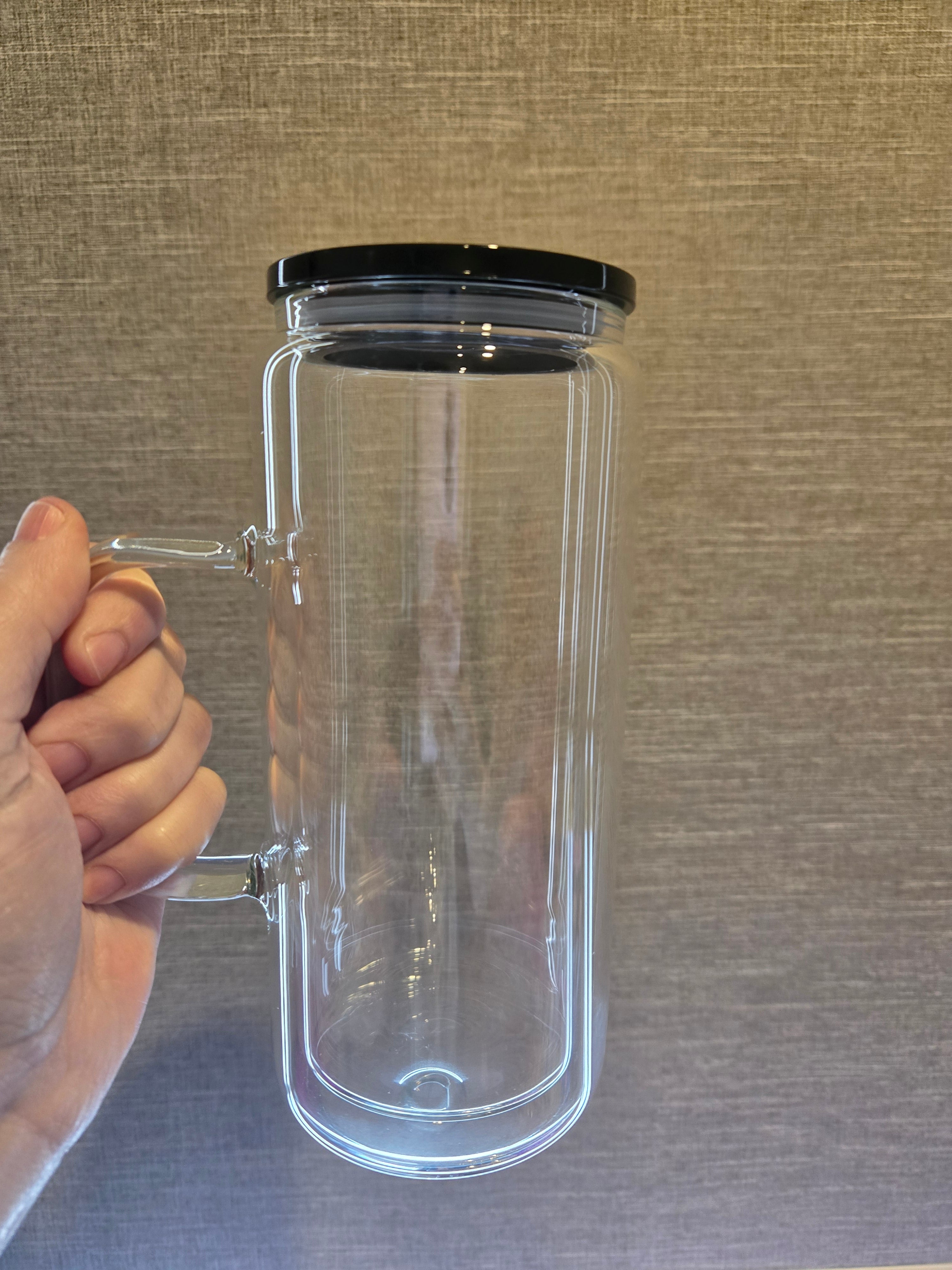 16oz Tall Glass Snowglobe with Handle