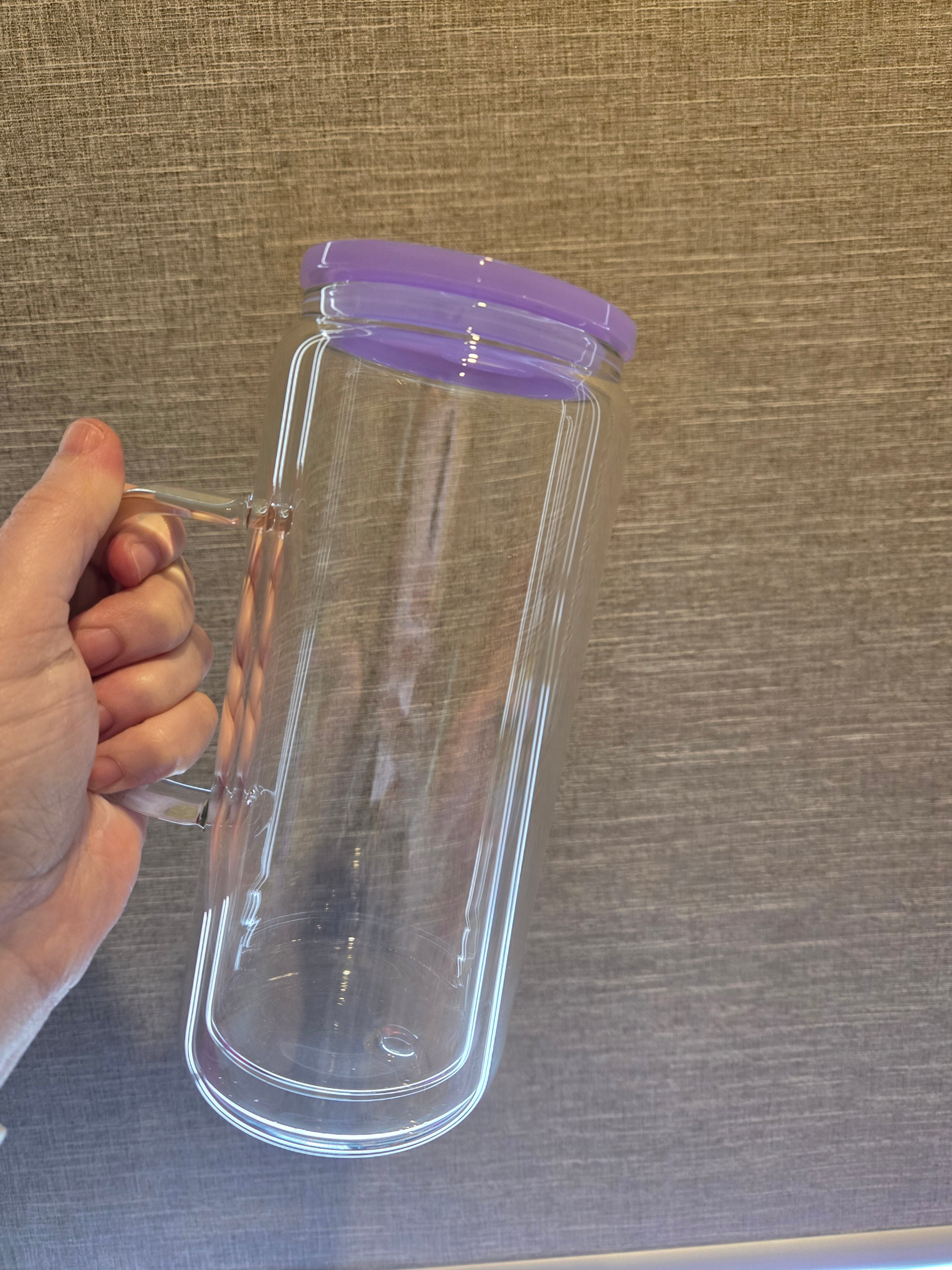 16oz Tall Glass Snowglobe with Handle